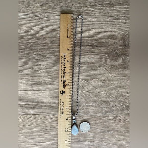 Stone Age sterling silver and teardrop white druzy pendant - Picture 5 of 7